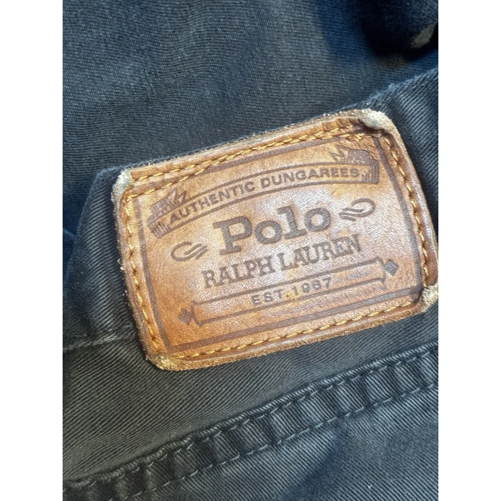 VTG Polo Ralph Lauren Jeans Mens 40x30.5 Authentic Dungarees Classic Faded Black